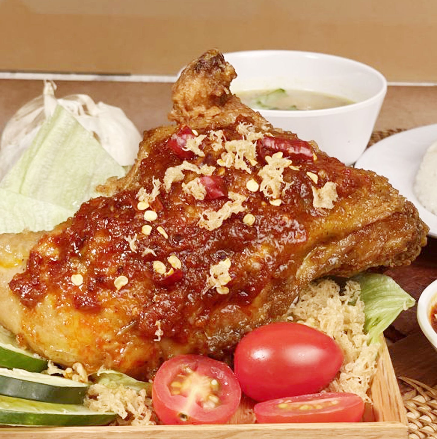 Nasi Ayam Sambal/Sambal Chicken Rice