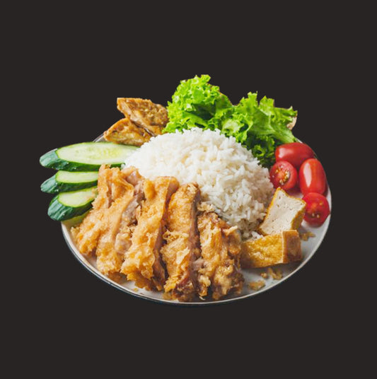 Nasi Ayam Boneless Penyet/Smashed Boneless Chicken Rice