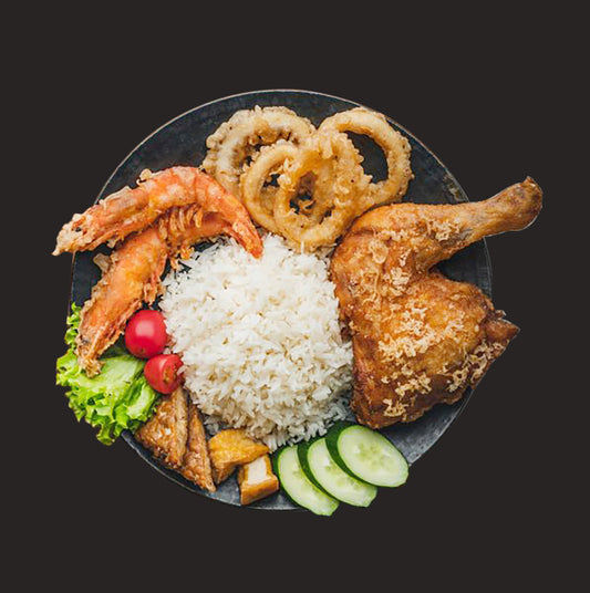 Nasi Goreng Combo Penyet U.S.A/Smashed Combo U.S.A Fried Rice