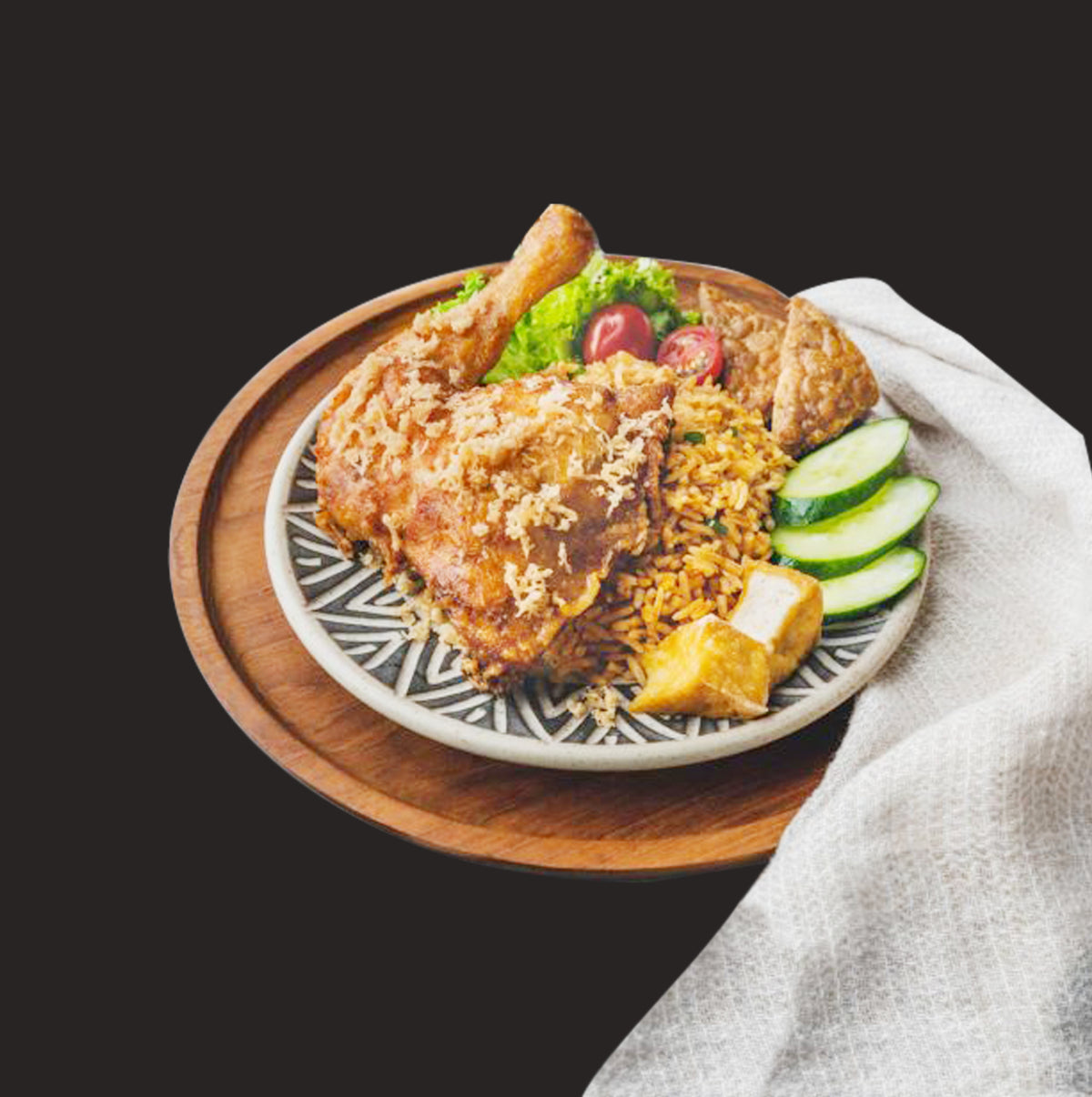 Nasi Goreng Ayam Penyet/Smashed Chicken Fried Rice