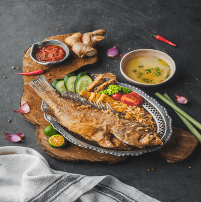 Nasi Goreng Kerapu Penyet/Smashed Fried Grouper Fish Fried Rice