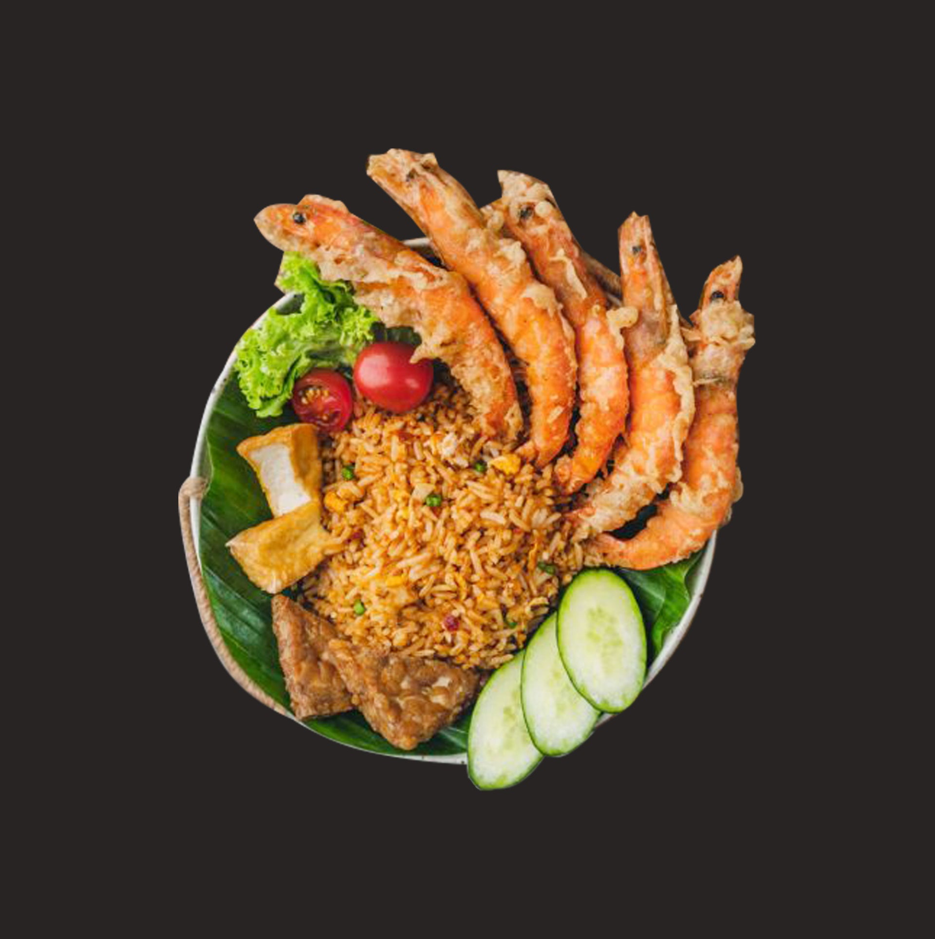 Nasi Goreng Udang Penyet/Smashed Fried Prawn Fried Rice