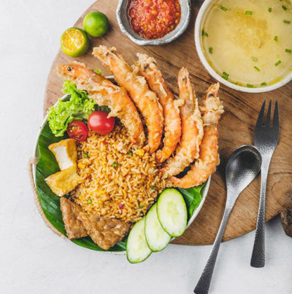 Nasi Goreng Udang Penyet/Smashed Fried Prawn Fried Rice