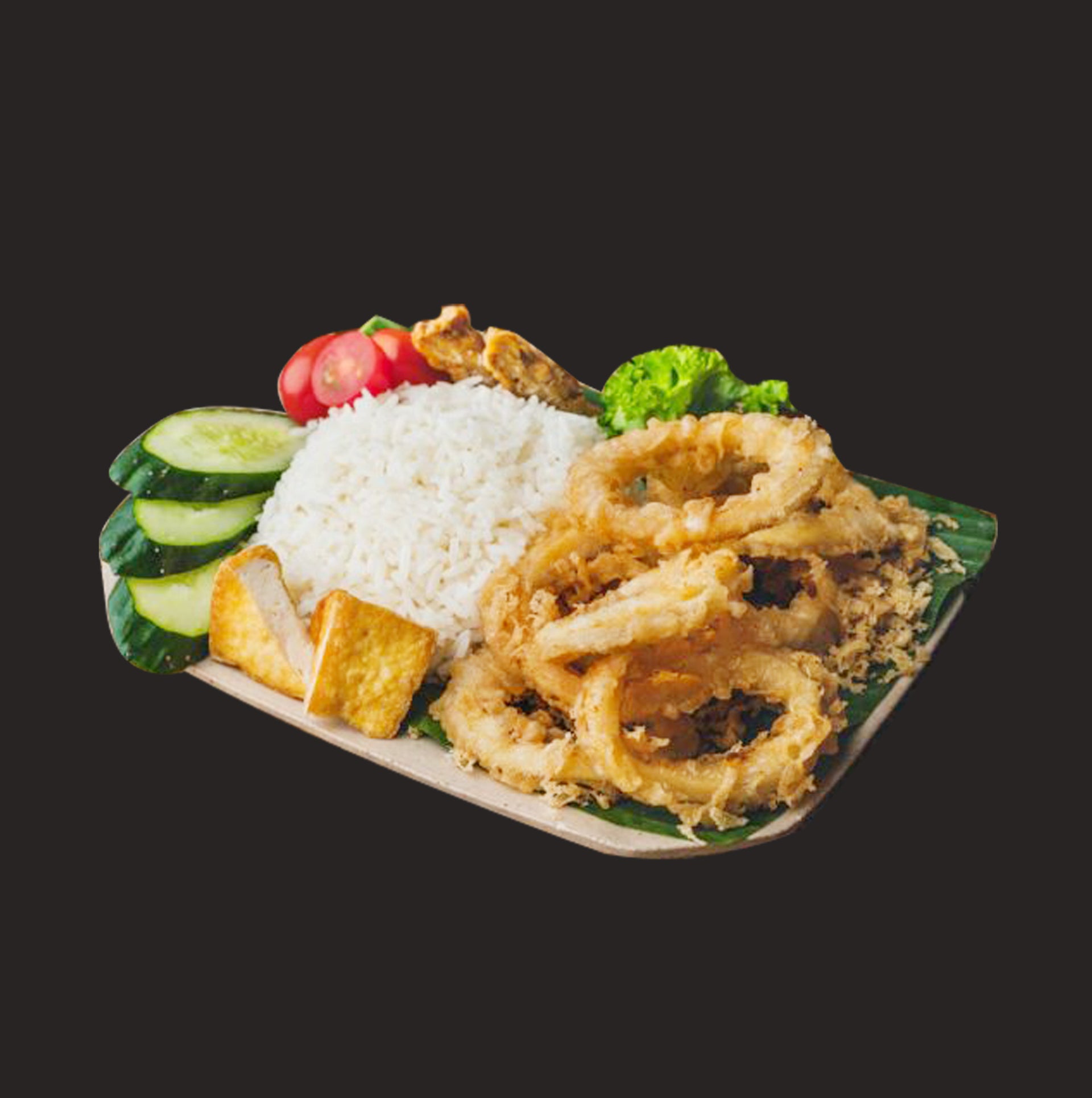 Nasi Sotong Penyet/Smashed Calamari Rice