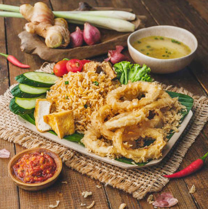 Nasi Goreng Sotong Penyet/Smashed Fried Calamari Fried Rice